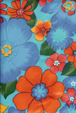 Oilcloth Fabric Tropical London Light Blue Pattern Sold in Yard or Bolt Flowering Plants