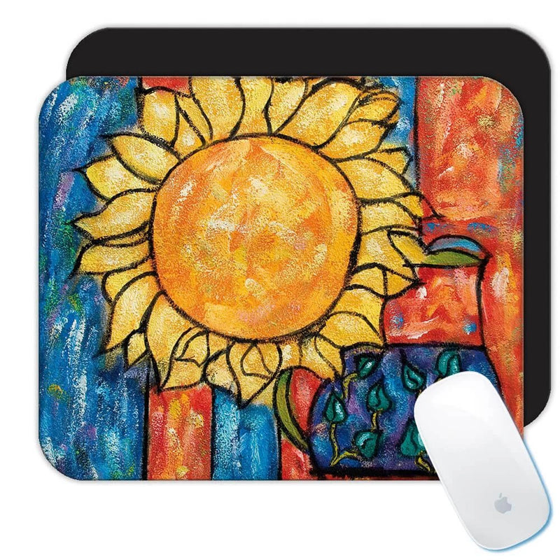 Gift Mousepad : Sunflower Drawing Flower Floral Yellow Decor Sunflower