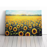 Iconic Sunflower Field Canvas Wall Art Print Framed Picture Decor Living Room Sunflower