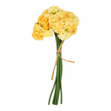 Artificial Ball Hydrangea Silk Flower with Bendable Stems, Yellow Dried Flower