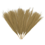 6 Pcs Faux Pampas Grass 42.5cm/16.5" Dried Pampas Grass Decor 9 Branches, Brown Pampas Grass