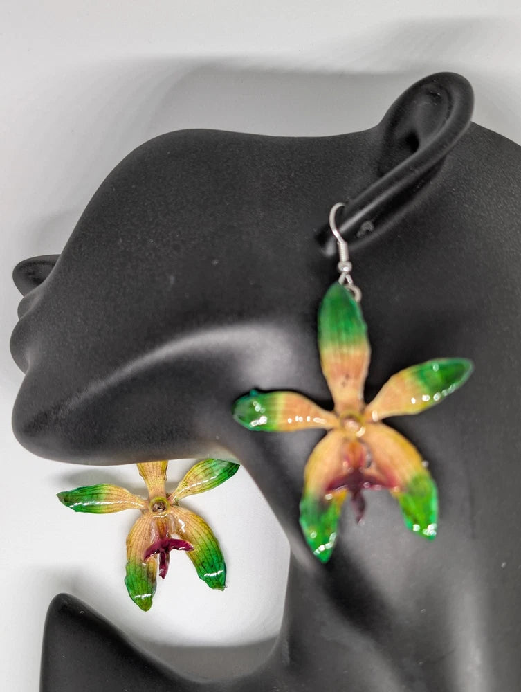 Medium Green Tiger Cattleya Orchid in Resin Orchids