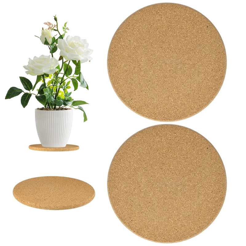 2-Pack Cork Plant Coasters, 7.5 Inch Cork Plant Mats for Garden [Wood Color] Garden Plants