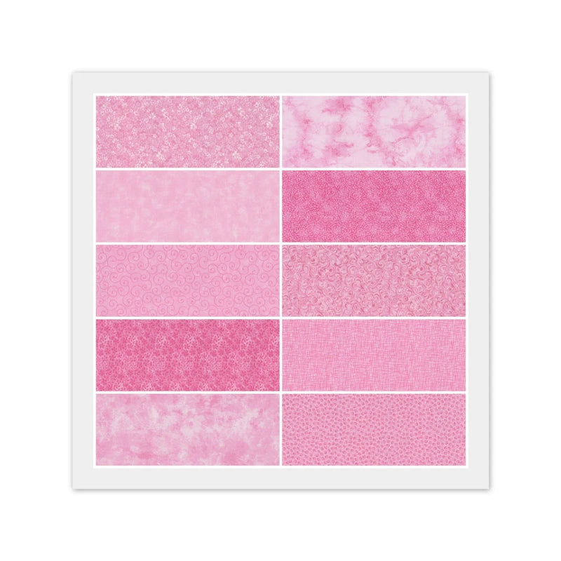 PINK FLAMINGO 100% Cotton Fabric: 10 FAT QUARTERS or 20 Strip JELLY ROLL Flowering Plants