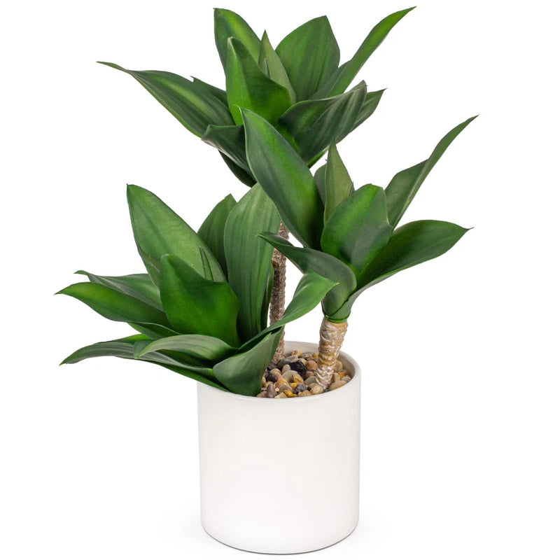 Large Artificial Agave Plants Fake Three-Head Agave Succulent Plant Potted 15... Green Plant