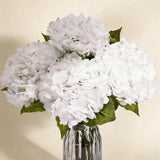 4pcs White Hydrangea Artificial Flowers, 21in Real Touch Hydrangeas Flowers, ... Hydrangea