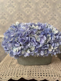 Blue Hydrangeas Silk Floral Table Arrangement In Metal Planter 12Ó Wide Hydrangea