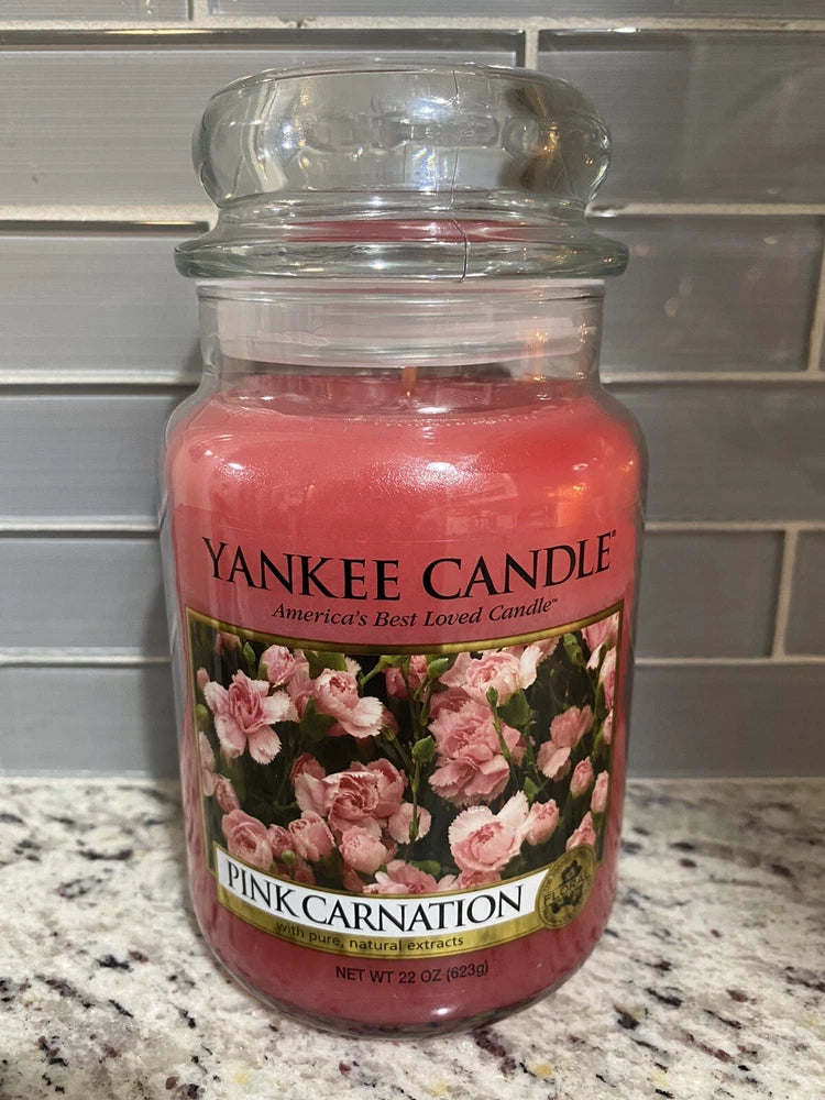 Yankee Candle Pink Carnation Large Jar 22oz NEW! Spring Floral Garden Carnation