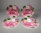 4- Shabby Chic Pink Floral Hydrangea Melamine Scallop Edge Dinner Plates 11Ó NEW Hydrangea