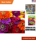 Zinnia Seeds for Planting Ð Non-GMO Heirloom Zinnia Flower Seeds Ð Full Instr... Garden Plants