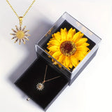 Gold Tone Sunflower Pendant Necklace Women Minimalist Modern Daily Jewelry Sunflower