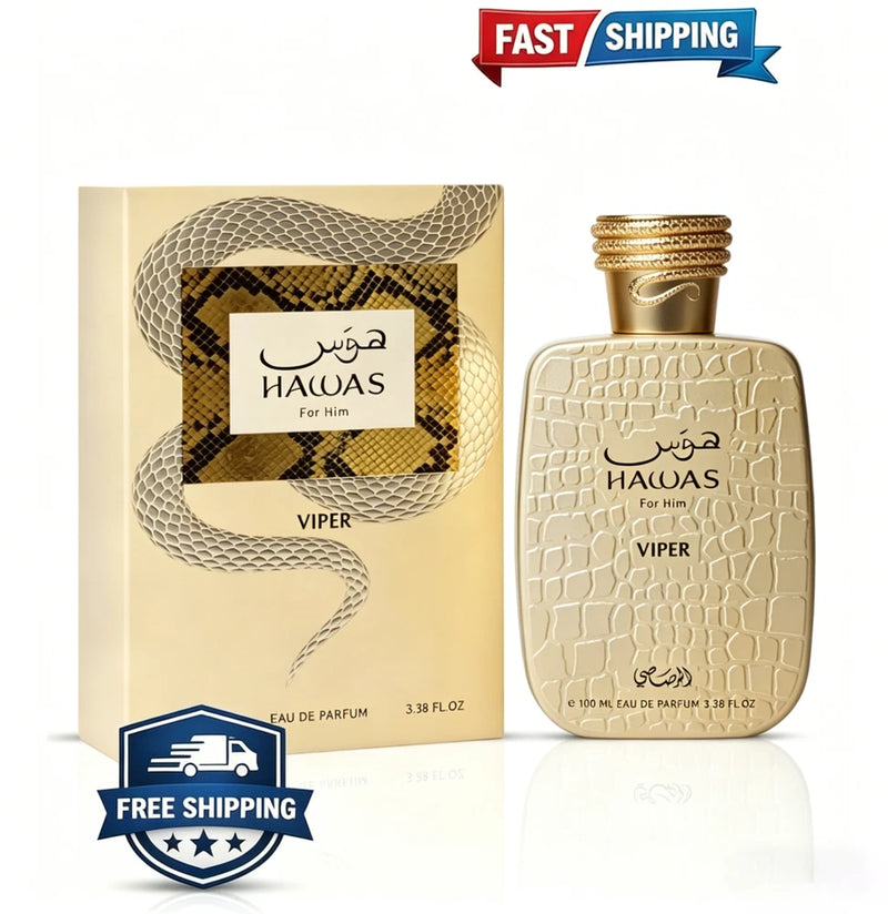 Rasasi Hawas For Him Viper EDP 100 ml/3.4 fl oz Spray New Sealed EDP