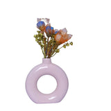 Yellow Vase/Flower Vase/Pampas Grass Vase/Ceramic Vase/Round Shaped Vase Pink-1 Pampas Grass
