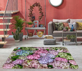 3D Hydrangea Flower O9419 Game Rug Mat Elegant Photo Carpet Mat Romy Hydrangea