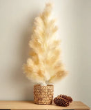 Holiday Time Christmas Pampas Faux Grass Off White Tree in Basket 48" Inches Pampas Grass