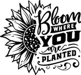 4.75inch Bloom Where You're Planted Sunflower Decal Window Sticker Decor Growth Sunflower