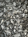 Horticultural orchid charcoal, dark gray chunks and gravel pieces