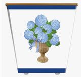 Hedge Farm, "Hydrangea Urn" 5.5" Cachepot with Blue Spa Scented Candle Hydrangea