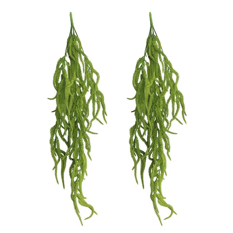 2 Pack 32Ó Artificial Hanging Plants Faux String of Pearls Plant Fake Green A... Green Plant