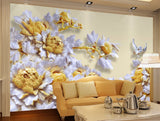 3D Peony Flower ZHUA3751 Wallpaper Wall Murals Removable Self-adhesive Amy Peony