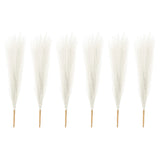 6 Pcs 17 Inch Faux Pampas Grass Artificial Boho Decor Cream Pampas Grass