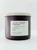 Bath & Body Works BLUSH AMBER PEONY Large Scented 3 Wick Candle Peony