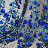 DIY Sequins Floral Lace Fabric Mesh Embroidery for Weddng Dress Gown Material Flowering Plants