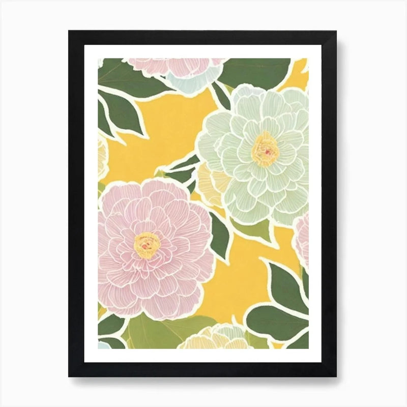 Ranunculus Pastel Floral 1 Flower A Framed Wall Art Poster Canvas Print Picture Ranunculus