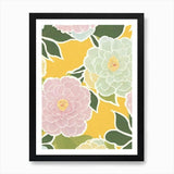 Ranunculus Pastel Floral 1 Flower A Framed Wall Art Poster Canvas Print Picture Ranunculus