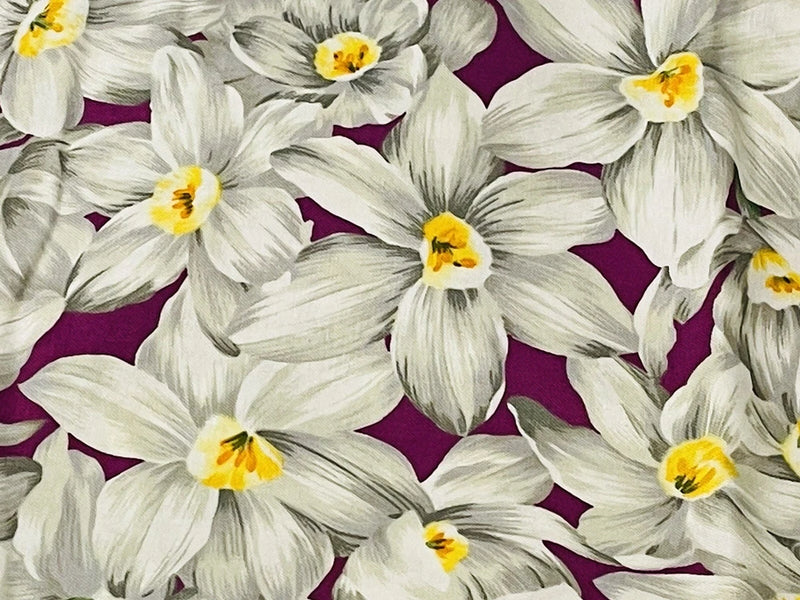 3 Yards Flower of the Month - December Narcissus designed Ro Gregg by Northcott Flowering Plants