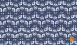 CLEARANCE - 'LORNA' BLUE TONAL FLORAL GRILLEWORK FABRIC - CLOTHWORKS Flowering Plants