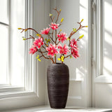 3Pcs-Artificial Magnolia Flowers, 9 Blooms, Long Bendable Stems for DŽcor Roses