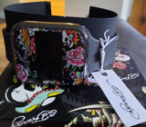 Ed Hardy Wrist Watch Skull Roses Digital Matte Black Silicone Strap Roses