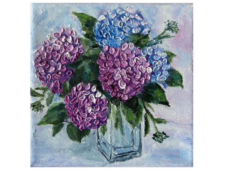 Original  Painting Hydrangea painting Flower wall art 3d Floral Oil painting Hydrangea