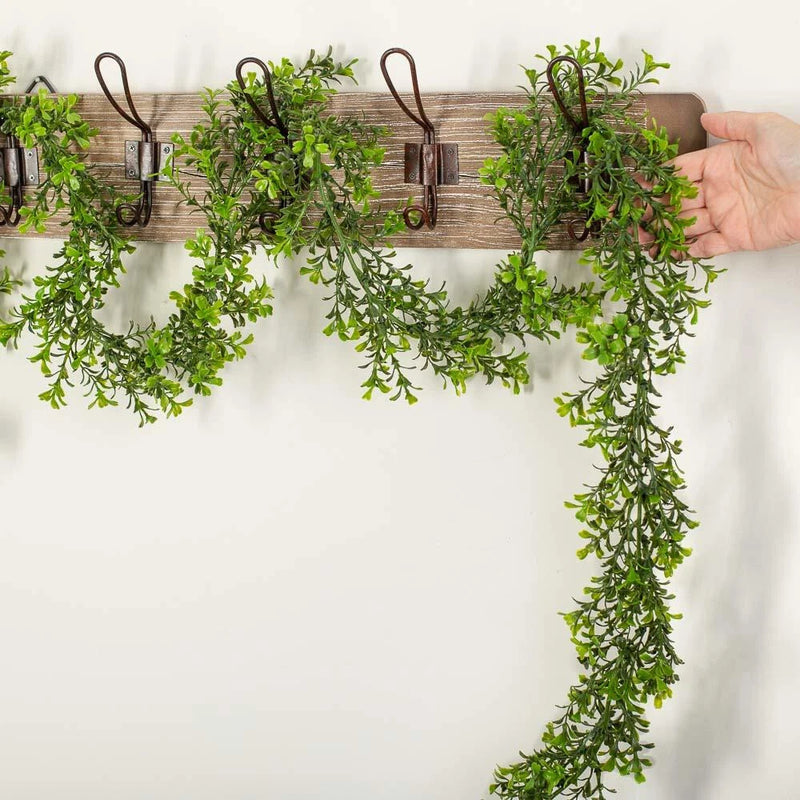 Artificial Weatherproof Green Boxwood Garland - 9 Feet Long Green Plant