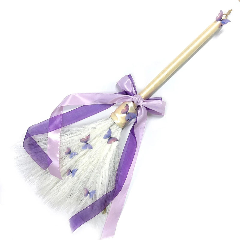 Wedding Broom Jumping Broom for Wedding Ceremony 28 inch Tall Whisk Brooms wi... Pampas Grass