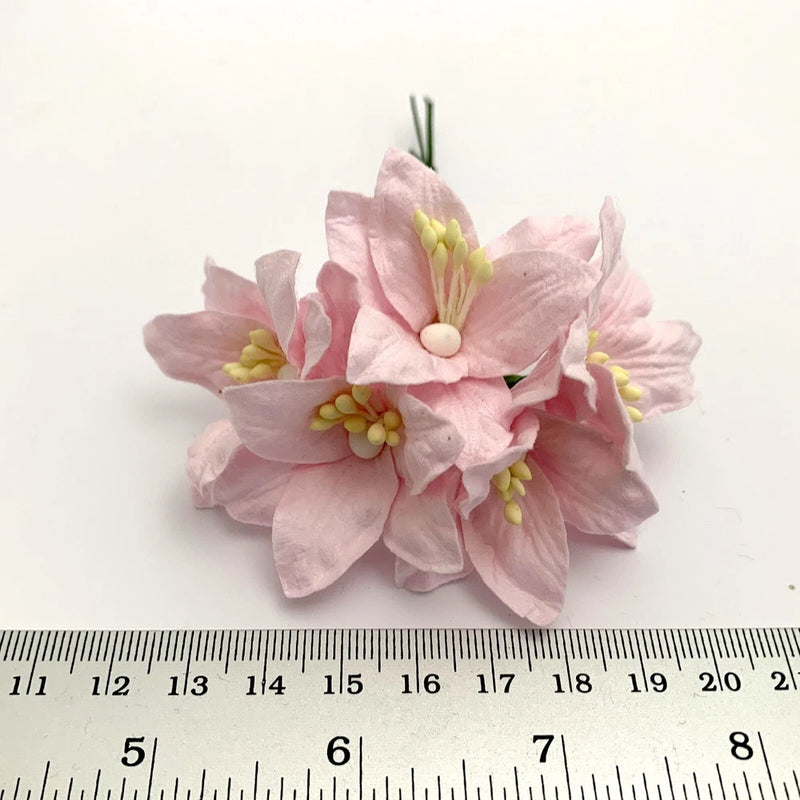 1-1/2" or 3.75cm - Lily Soft Pink  Paper Flower Wedding Scrapbook Craft LY1-2 Lily
