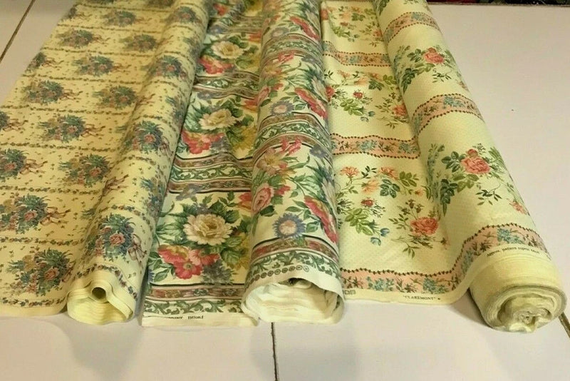 SOFT FURNISHING COTTON FABRICS : FLORALS : $$8.00 per metre : #BM46 A.B.C Flowering Plants