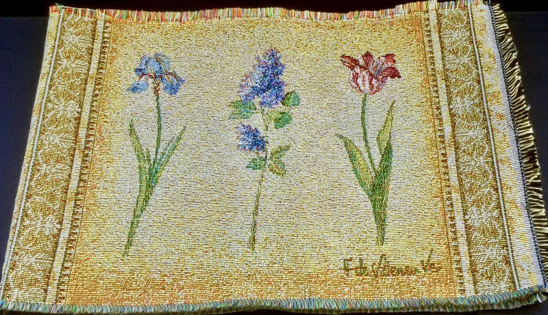 Garden Classics Iris Tulip Hydrangea Tapestry Word Pillow Fabric Piece Hydrangea