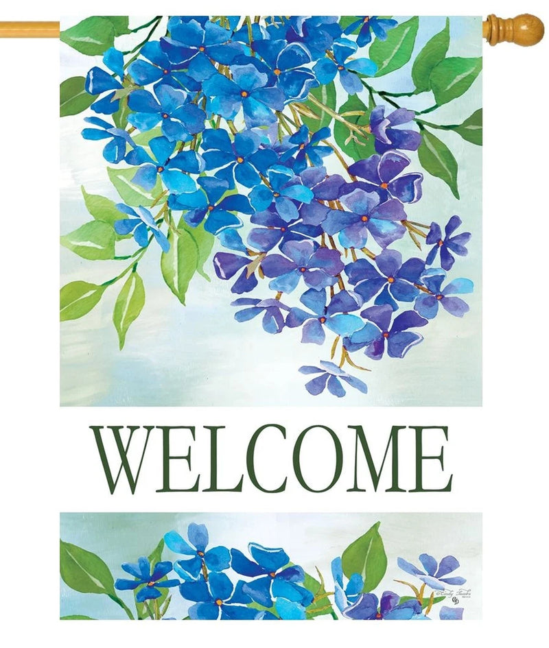 Hydrangeas Welcome House Flag Hydrangea