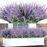 16Pcs Artificial Grass Fake Plants 17.3in Outdoor Plants UV Resistant Faux Gr... Green Plant