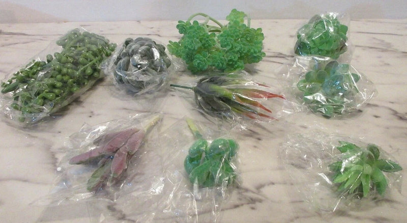 9 Pc Artificial Faux Cactus Succulent Plants Indoor Home Plant Picks Decor Green Green Plant