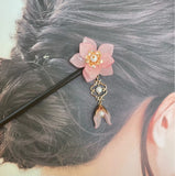 Sale E04 Hairpin, Peony hairpin, Single flower hairpin, Wooden hairpin, Flower Peony