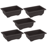 2 Pieces Rectangular Planter Indoor Bonsai Pots Garden Holder Flower Succulents Garden Plants