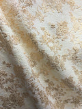 CHAMPAGNE GOLD Floral Brocade Fabric (60 in.) Sold By The Yard Flowering Plants