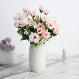 BLUSH 4 Bushes 12" Silk Roses Artificial FLOWERS Bouquets Party Home Decorations Roses