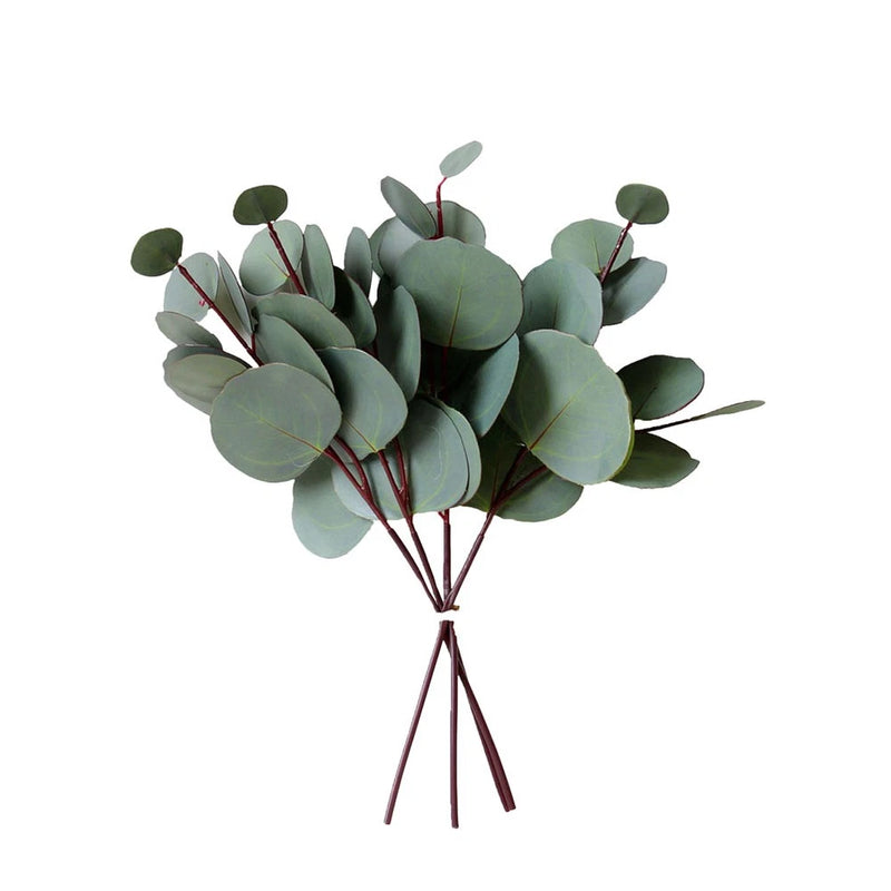 4 Pcs Fake Plants Patio Decor Artificial Eucalyptus Stem Bundles Green Plant