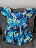 Lily Pulitzer Girls Koji Dress Green Blue Floral Size 7 Lily