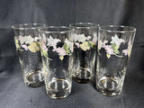 Set Of 4 HTF Martha Stewart Hydrangea Flower Drinking Glasses 6.25Ó Hydrangea