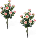 2Pcs artificial roses realistic artificial tree for home and garden decoration Green Plant
